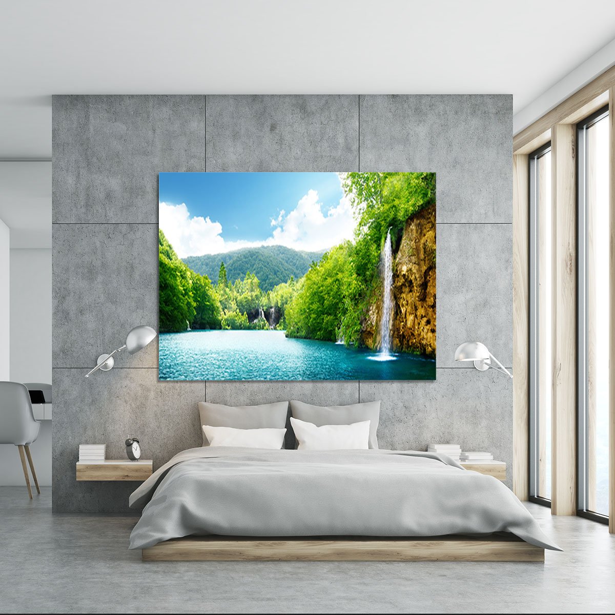 waterfall in deep forest Canvas Print or Poster