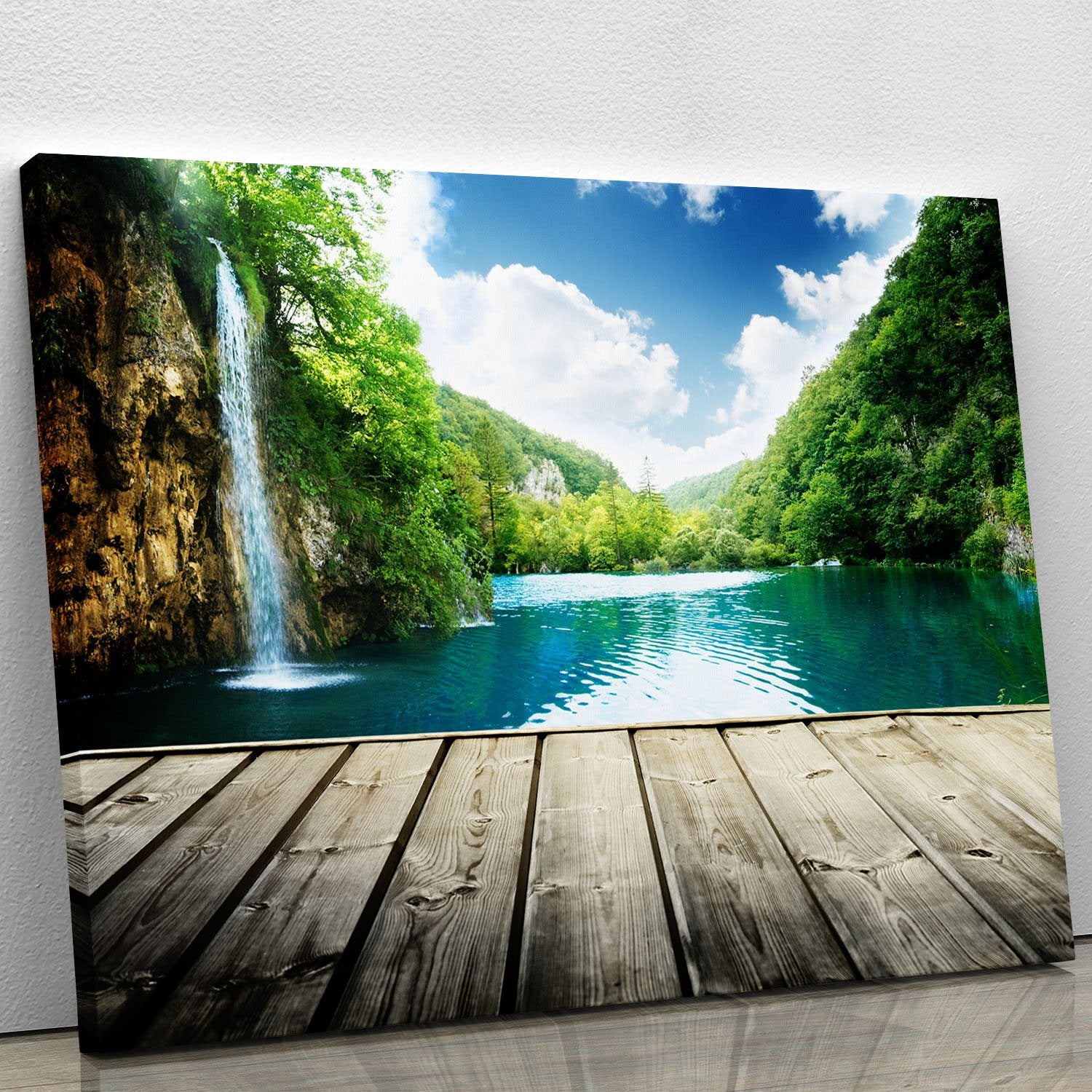 waterfall in deep forest of croatia Canvas Print or Poster