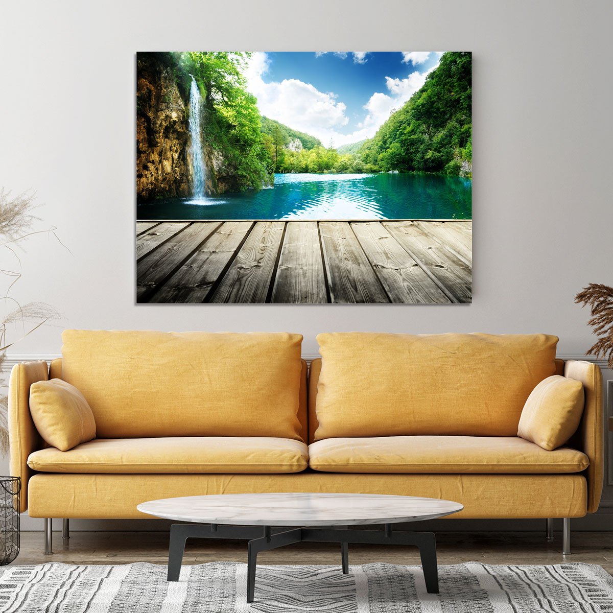 waterfall in deep forest of croatia Canvas Print or Poster