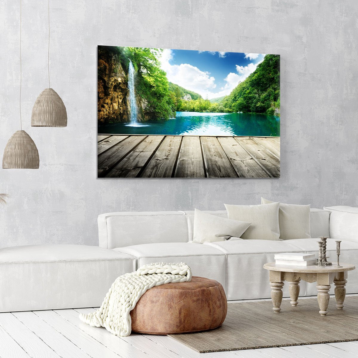 waterfall in deep forest of croatia Canvas Print or Poster