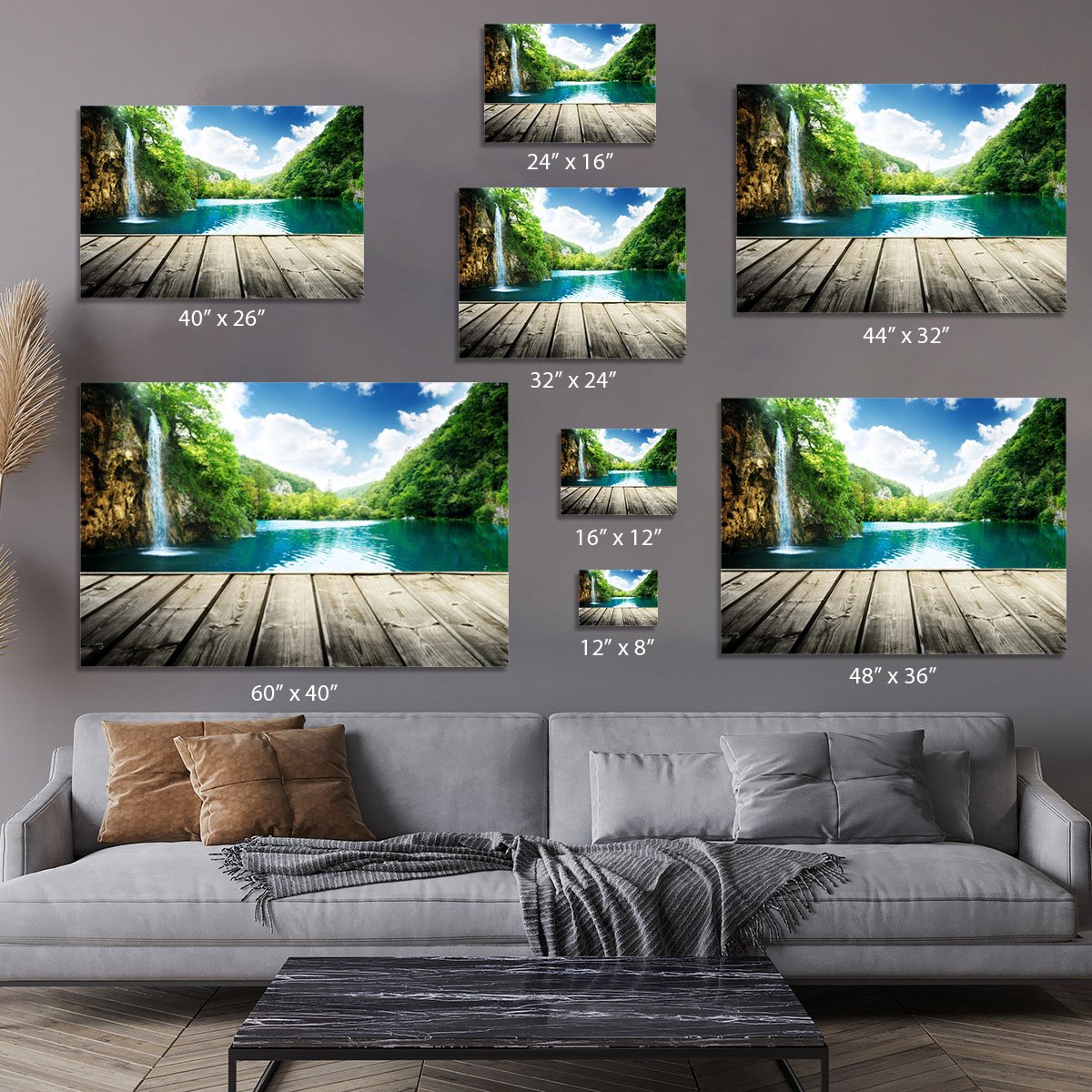 waterfall in deep forest of croatia Canvas Print or Poster