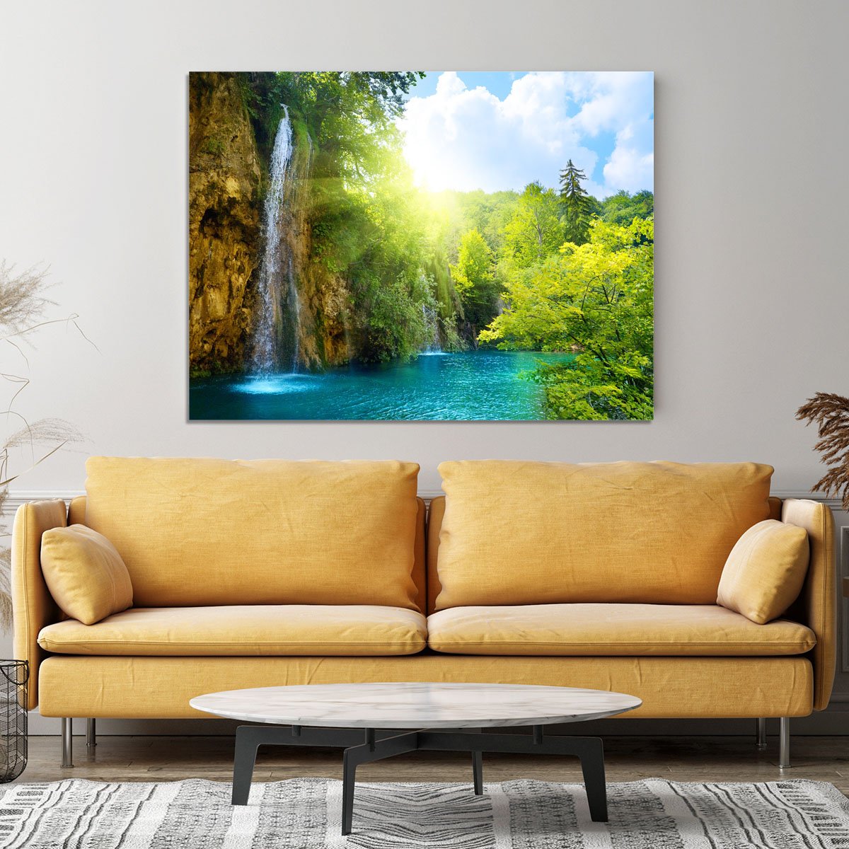 waterfalls in deep forest Canvas Print or Poster