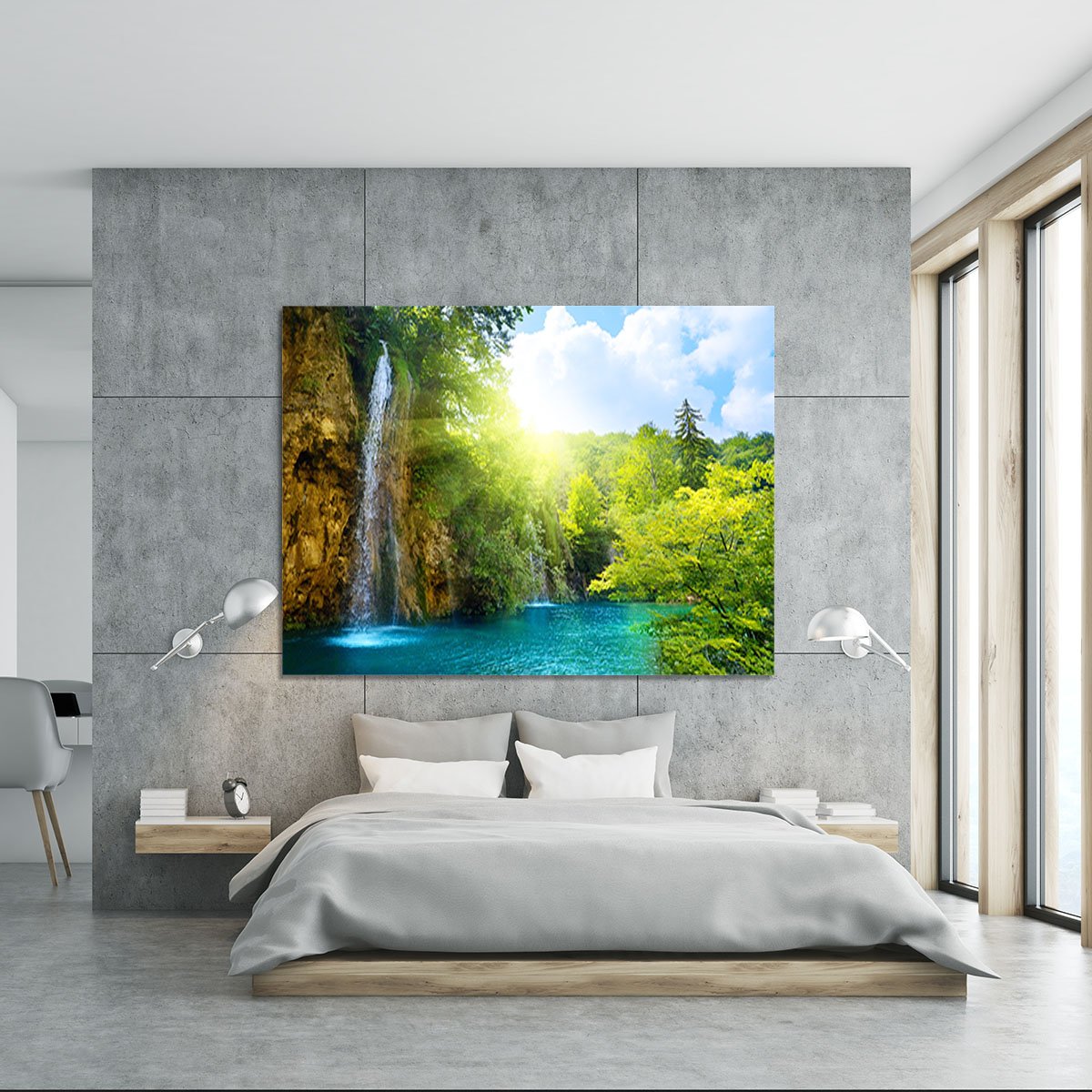 waterfalls in deep forest Canvas Print or Poster