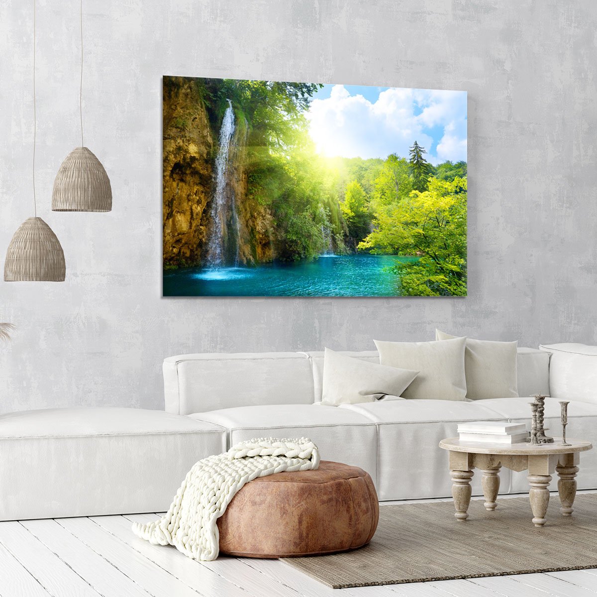 waterfalls in deep forest Canvas Print or Poster