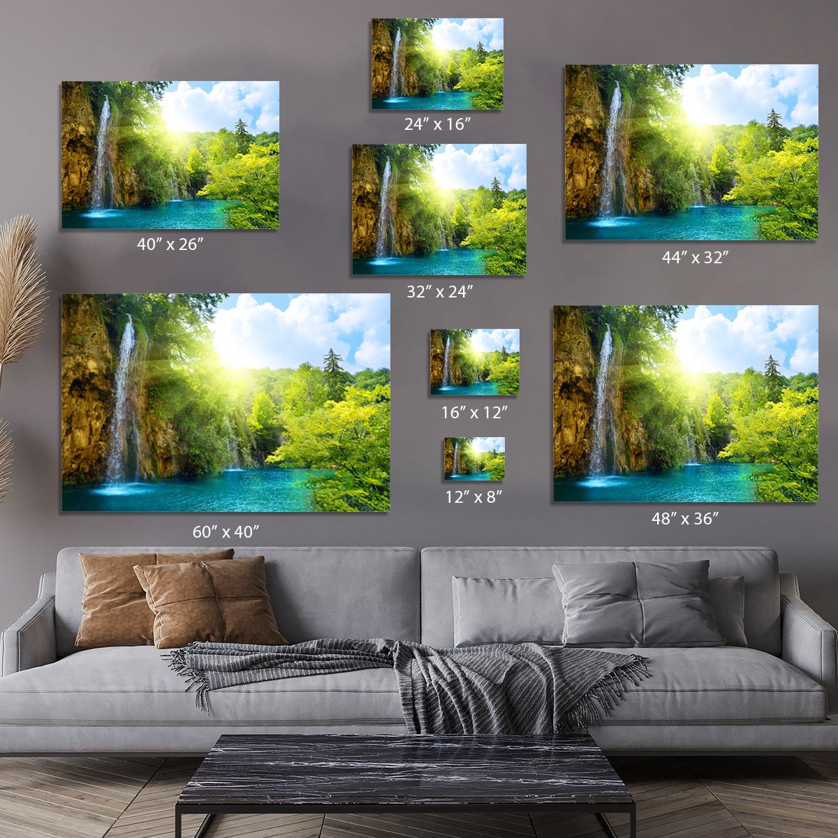 waterfalls in deep forest Canvas Print or Poster