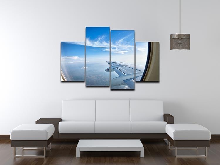 window aircraft during flight 4 Split Panel Canvas  - Canvas Art Rocks - 3