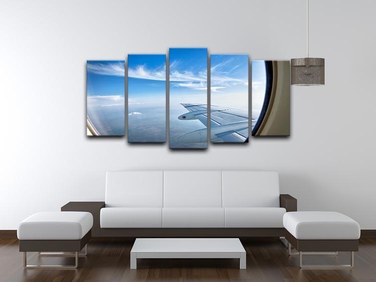 window aircraft during flight 5 Split Panel Canvas  - Canvas Art Rocks - 3
