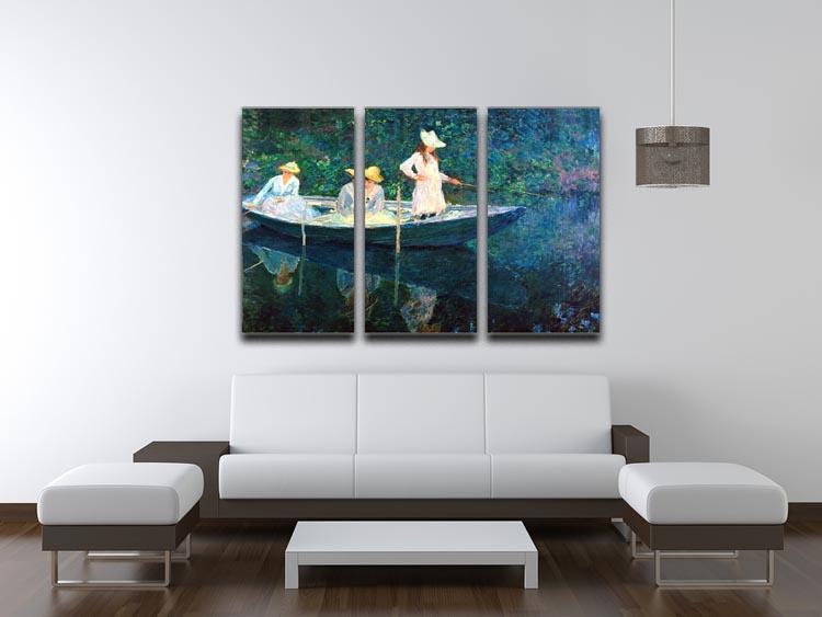 women fishing by Monet Split Panel Canvas Print - Canvas Art Rocks - 4
