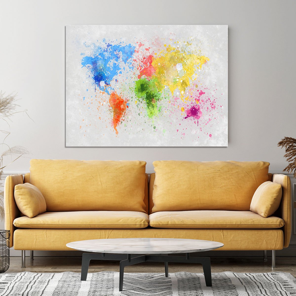 world map painting Canvas Print or Poster