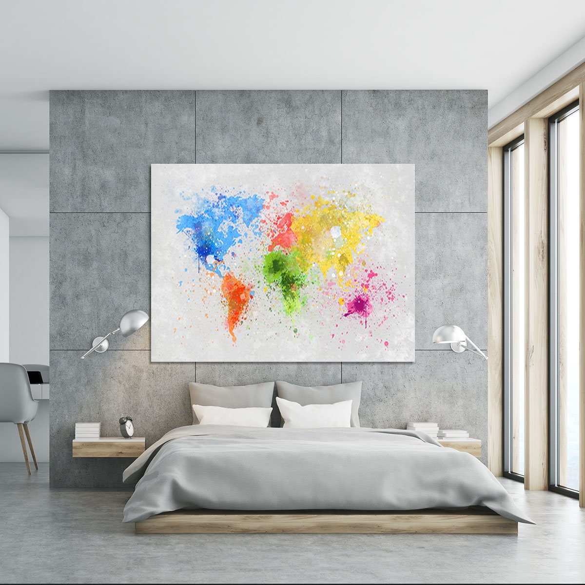 world map painting Canvas Print or Poster