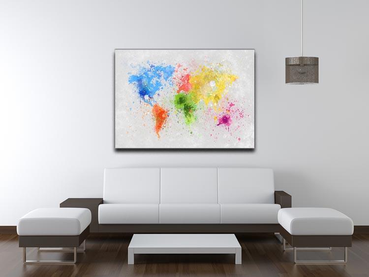 world map painting Canvas Print or Poster - Canvas Art Rocks - 4