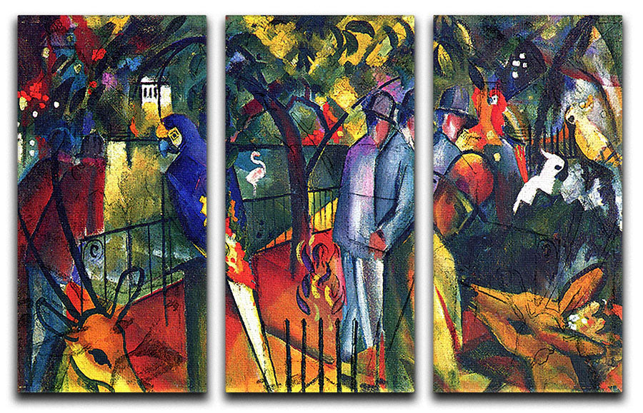 zoological gardens by Macke 3 Split Panel Canvas Print - Canvas Art Rocks - 1