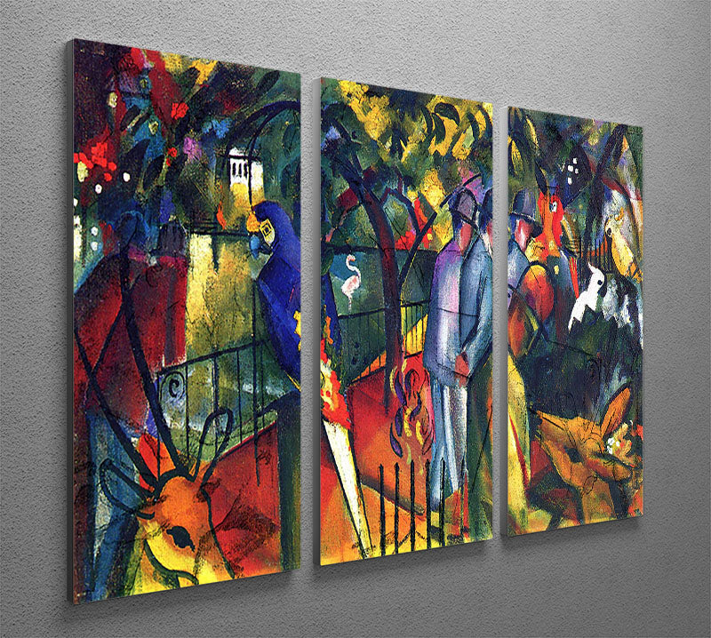 zoological gardens by Macke 3 Split Panel Canvas Print - Canvas Art Rocks - 2
