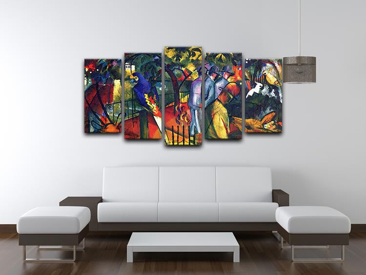 zoological gardens by Macke 5 Split Panel Canvas - Canvas Art Rocks - 3